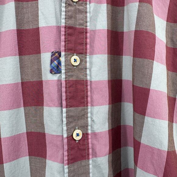 Robert Graham The Freshly Laundered Button Up Red Long Sleeve Shirt-Mens Large - Picture 4 of 8